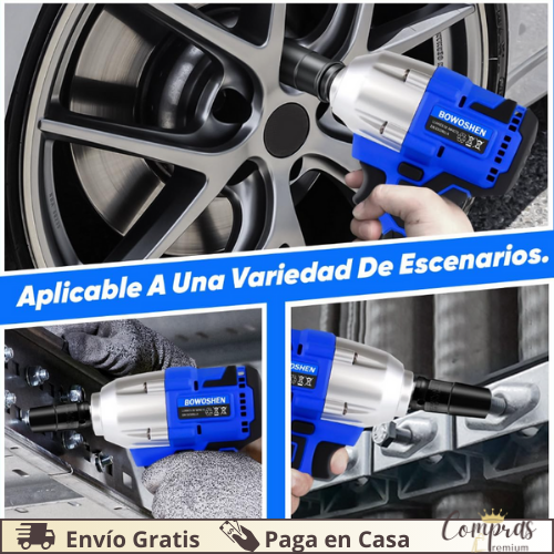 Llave de impacto Inalámbrica: 2 Baterías - Potencia y Velocidad para tus tareas diarias